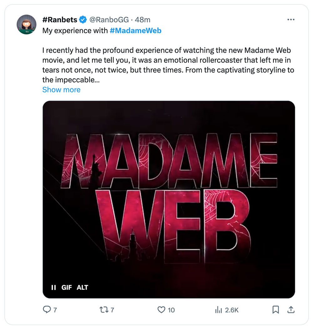 Madame Web Shill